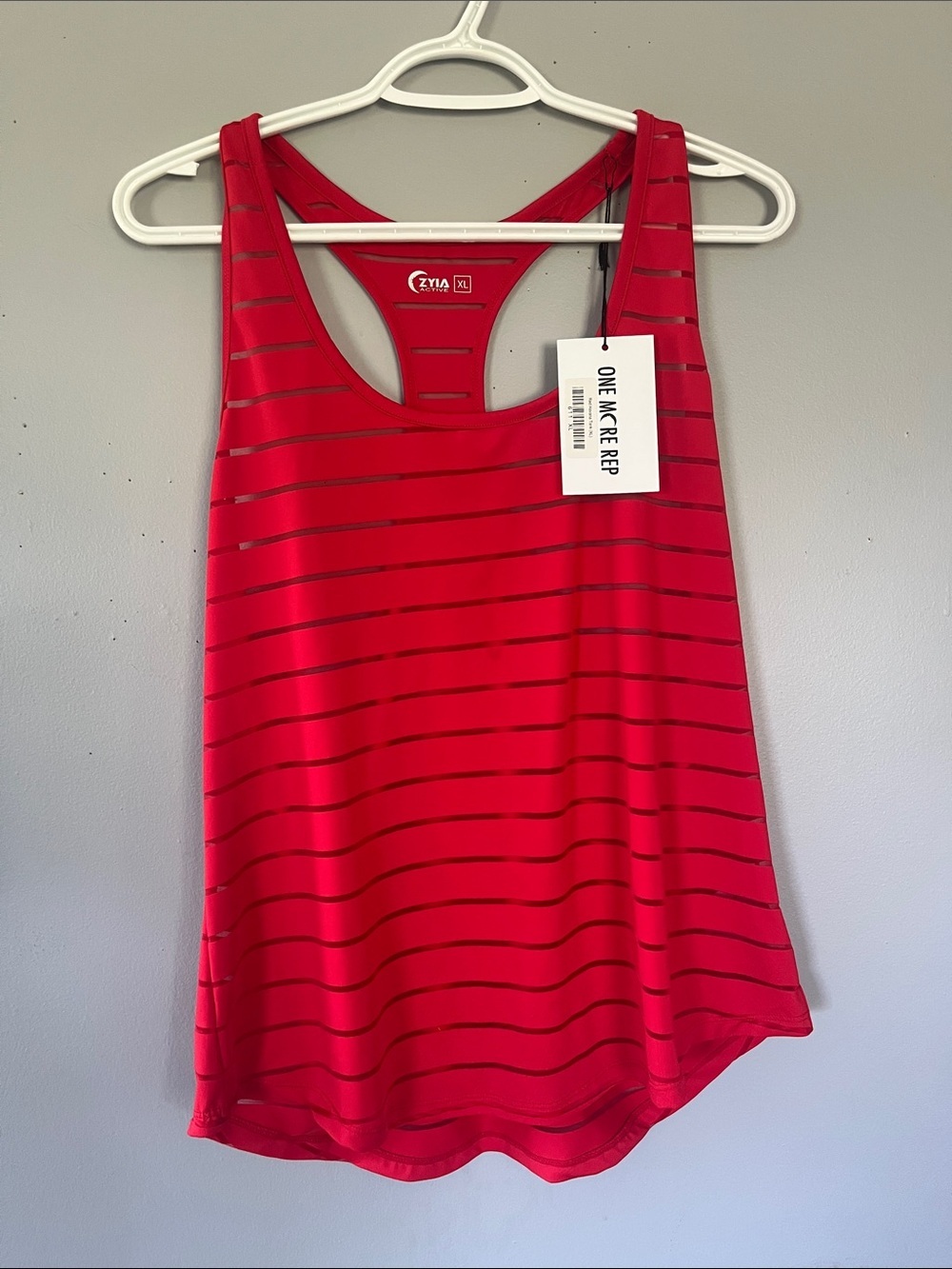 Zyia Active Red Striped Racerback Tank Top XL